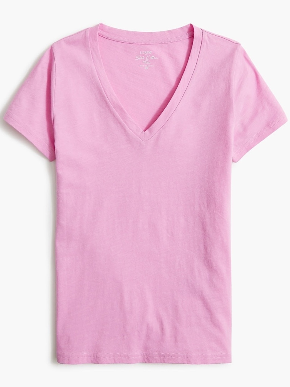 J Crew Women’s Essential 100% cotton v-neck tee in pink Small, like new